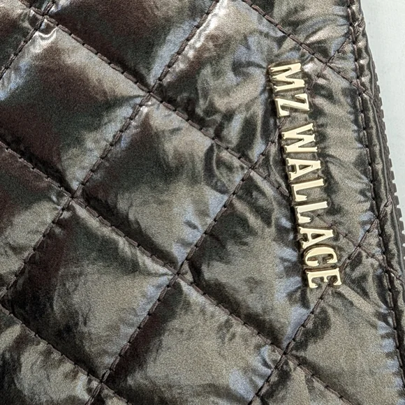 MZ Wallace Flat Metro Key Pouch Metallic Bronze - Picture 4 of 8